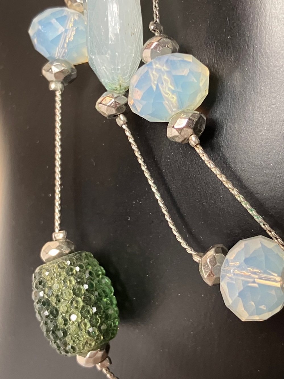 $5 Light Blue and Green Multi-Strand Beaded Necklace - Picture 3 of 10